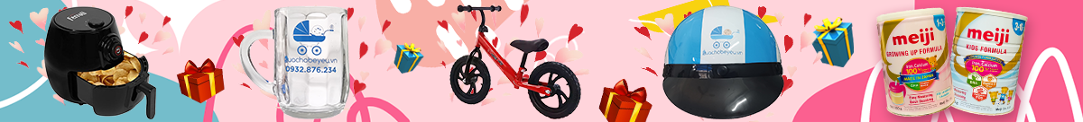 Banner khuyến mãi quà tặng sữa Meiji Nhật Bản